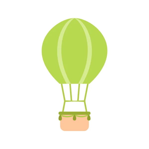 Zöld Hőlégballon Vektor Ballon Ikon — Stock Vector