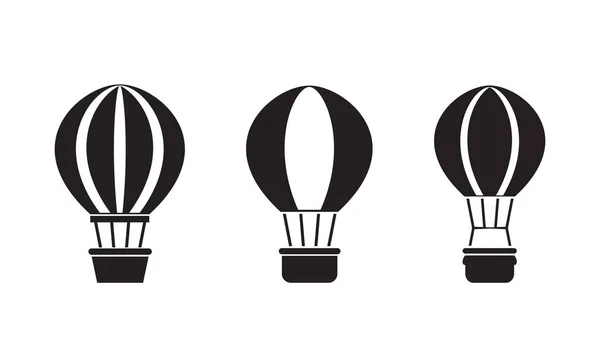 Hete Lucht Ballon Pictogram Vector Ballon Set Collectie — Stockvector