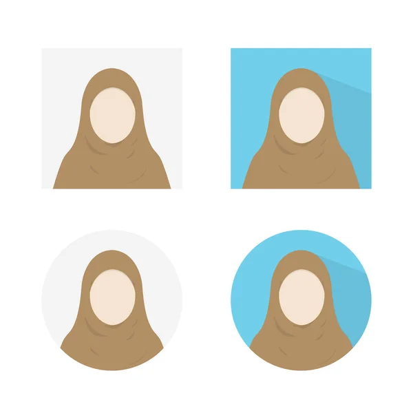 Hijab Perfil Avatar Vector Hijab Perfil Icono Oficina Set — Archivo Imágenes Vectoriales