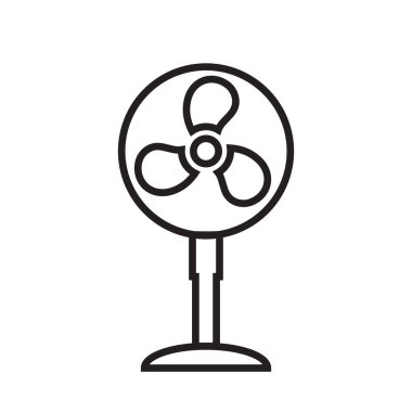 Fan Simgesi, Beyaz Arkaplanda Fan Taslak Vektörü