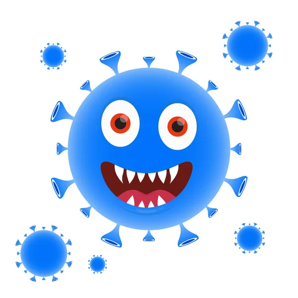 Coronavirus Disease Cartoon Vector Virus Mascot Illustration — Stock Vector