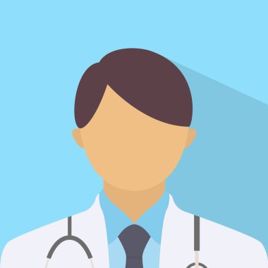Erkek Doktor Avatar Profil Resimi, Doktor Simge Vektörü