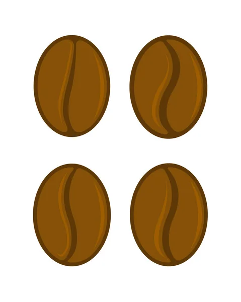 Flache Kaffeebohnen Symbolbild Kaffeebohnen Vektor — Stockvektor