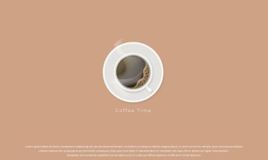 Kahve Zamanı Tasarım Posteri Reklam Vektörü İllüstrasyonu