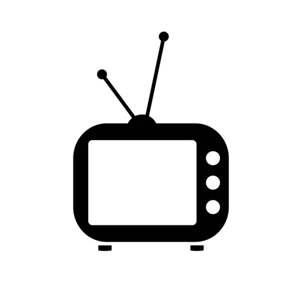 Klasyczny Obraz Ikony Telewizji Czarny Wektor — Wektor stockowy