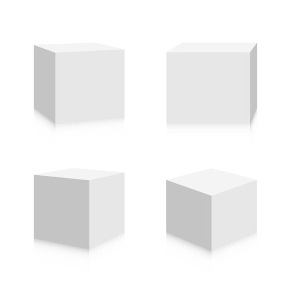 3d Cubes Image Design. Realistic Square Boxes Icon Vector