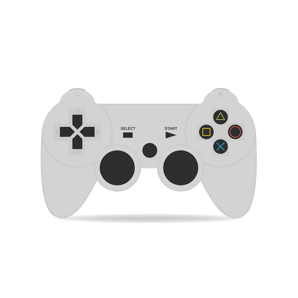 Witte Joystick Vector Illustratie Gaming Controller Pictogram Afbeelding — Stockvector