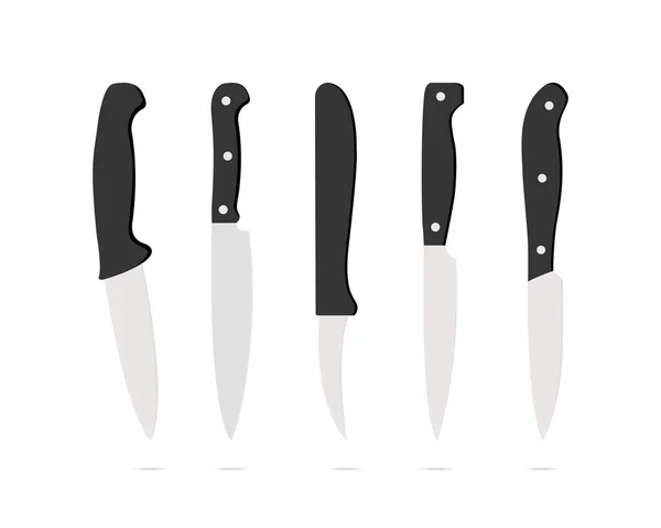 Paring Knives Vector Set Colección Icono Del Cuchillo Imágenes — Archivo Imágenes Vectoriales