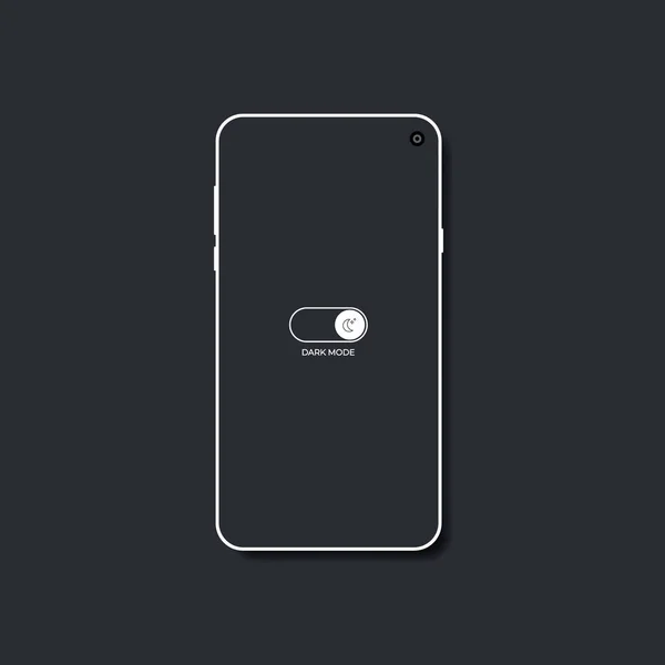 Ilustración Vectorial Del Interruptor Modo Oscuro Teléfono Inteligente Sin Marco — Vector de stock
