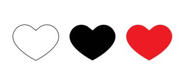 Beyaz Arkaplanda Güzel Kalp Simgesi Vektörü. Love Image Illustration