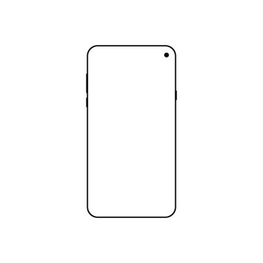 Frameless Smartphone Simge Vektörü. Siyah Modern Cep Telefonu ResmiName