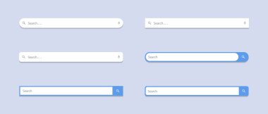 Arama Çubuğu Düz Simge Vektör Kümesi Koleksiyonu. Web Sitesi Arama Kutusu Resmi