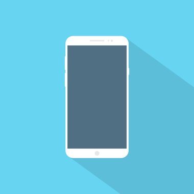 Düz Tasarım Akıllı Telefon Vektör İllüstrasyonu. Modern Cep Telefonu Simgesi