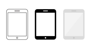 Tablet Bilgisayar Illustration seti. Taslak, Simge ve Sekme Vektörünün Düz Tasarım Biçimi