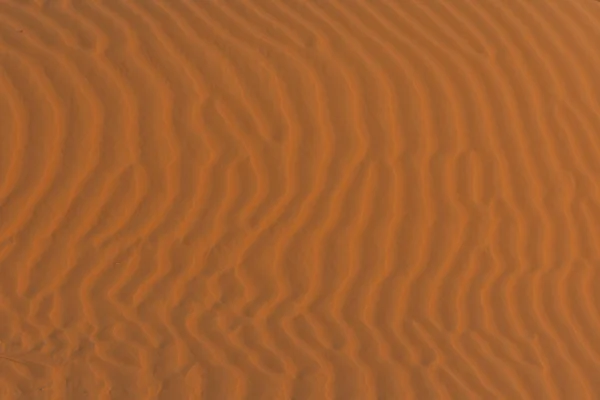 Close-up van de brede rimpelingen van de zandduinen in de prachtige zon in de Verenigde Arabische Emiraten. — Stockfoto