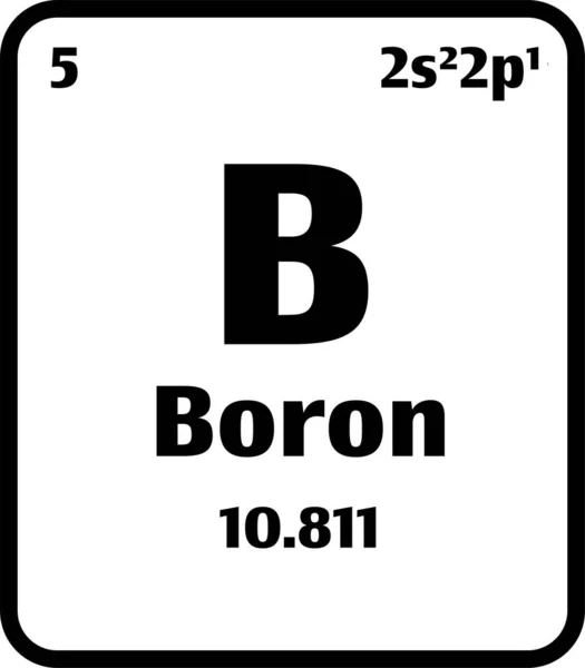 Bór Gomb Fekete Fehér Alapon Periódusos Rendszer Elemeinek Atomszámával Vagy — Stock Vector