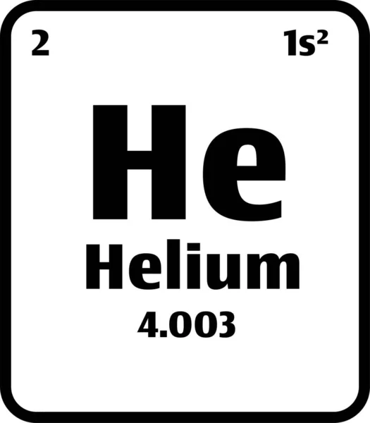 元素の周期表上の黒と白の背景のヘリウム ボタン原子番号又は化学科学の概念若しくは実験 — ストックベクタ