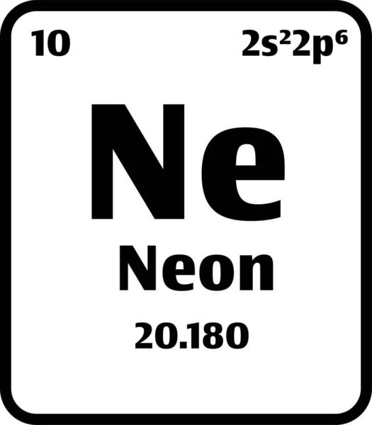原子番号の元素の周期表上の黒と白の背景のネオン ボタンまたは化学科学の概念または実験 — ストックベクタ