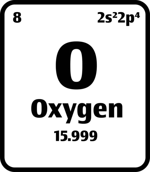 Sauerstoff Taste Auf Schwarz Weißem Hintergrund Auf Dem Periodensystem Der — Stockvektor