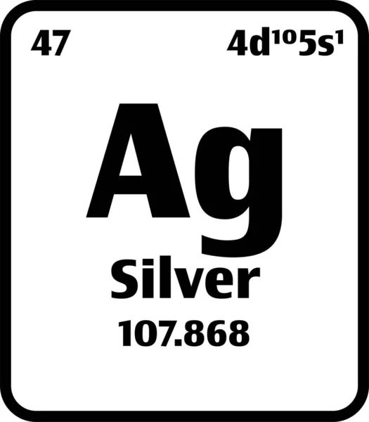 Ezüst Gomb Fekete Fehér Alapon Periódusos Rendszer Elemeinek Atomszám Vagy — Stock Vector