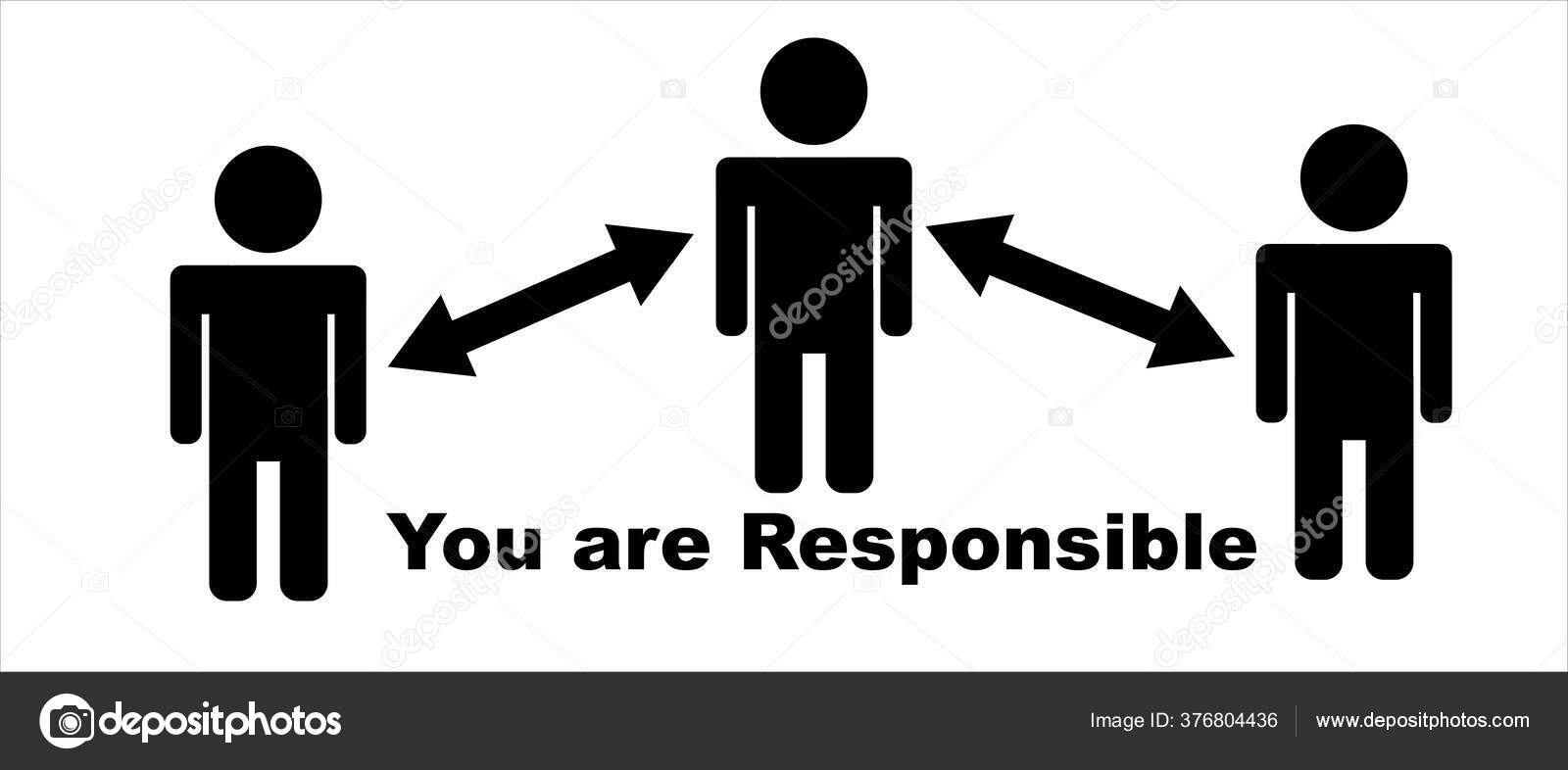 You Responsible Stay Home Order Covid Vector Icon Representation Maintaining Stock Vector Image By C Kingmaphotos Gmail Com