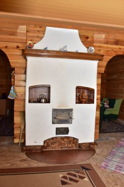 Rusya bir Sibirya köyde soba