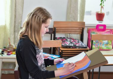 Doğa konulu guaş çizim