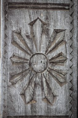 Ayrıntı Maramures, Romanya'da oyma ahşap