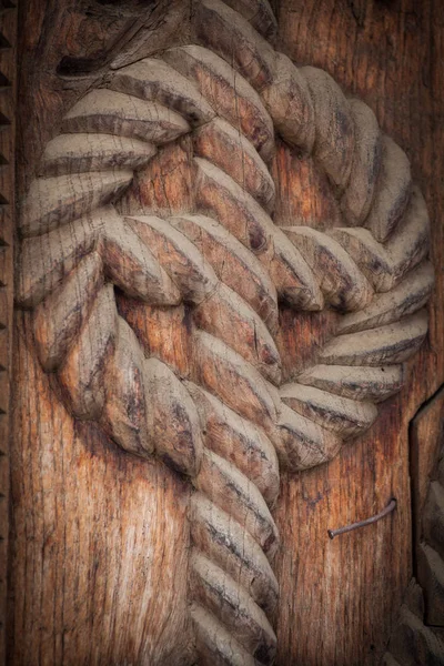 Wood carving detail in Maramures, Roemenië — Stockfoto