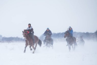 At yarışı kar üzerinde