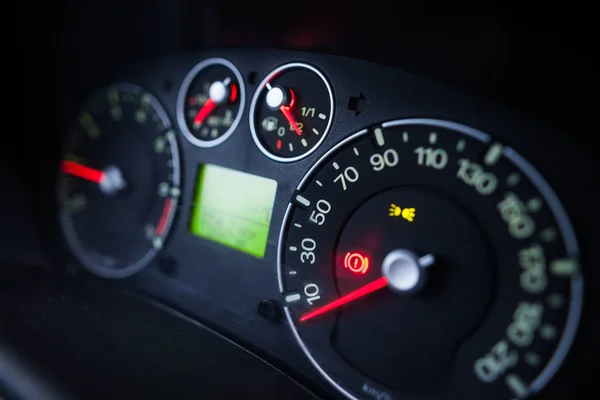 Illuminated car dashboard — Stock Photo, Image