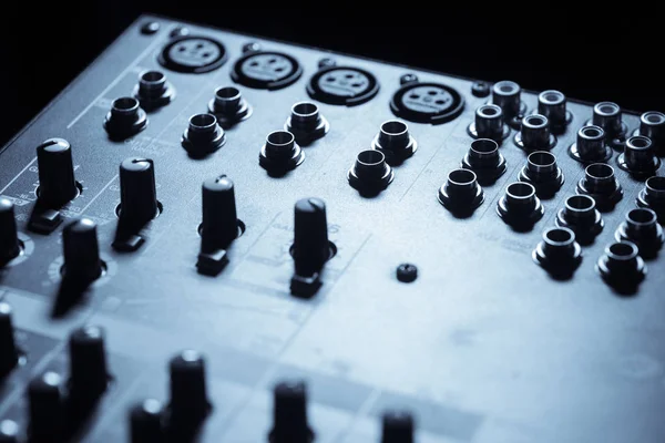 Input plugs on mixer — Stock Photo, Image