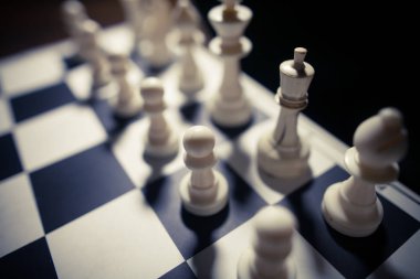 Satranç tahtasının beyaz taşları