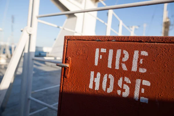 Fire hose on a ship — Stock Photo, Image