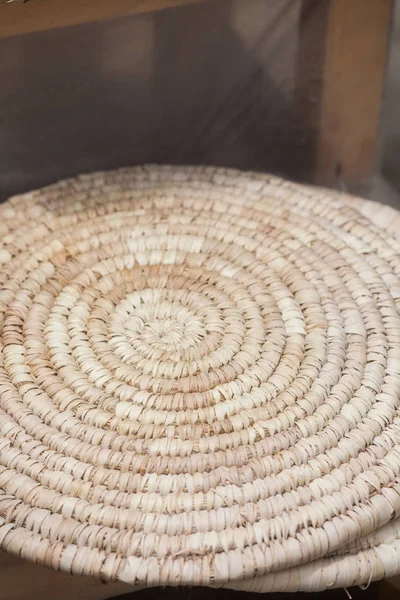 Spiral straw cushion detail — Stock Photo, Image