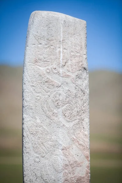 モンゴルの鹿石の色像 — ストック写真