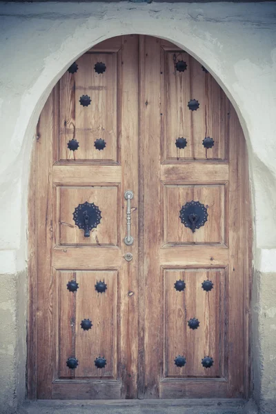 Immagine Colori Una Vecchia Porta Legno — Foto Stock