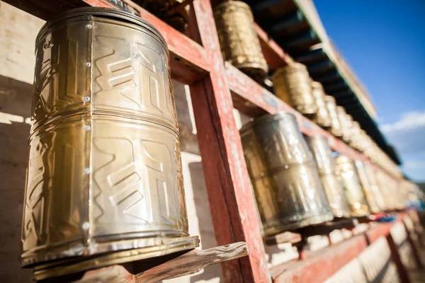 Spinning Buddhist Prayer Drums Monastery Mongolia — Stock Photo, Image