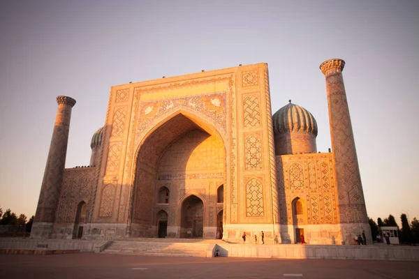 Färgbild Palatset Registan Samarkand Uzbekistan — Stockfoto