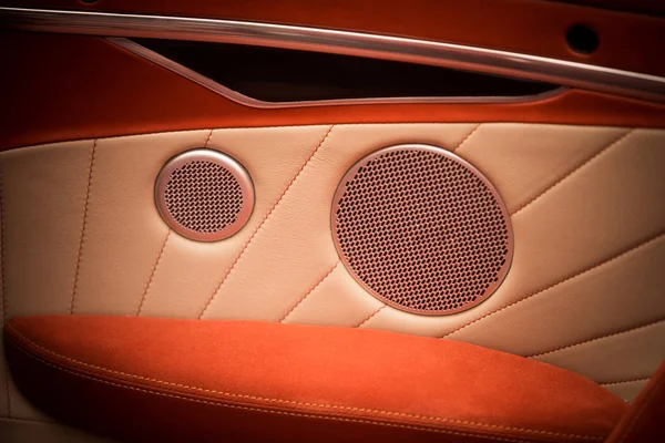 Speakers inside a modern luxury car