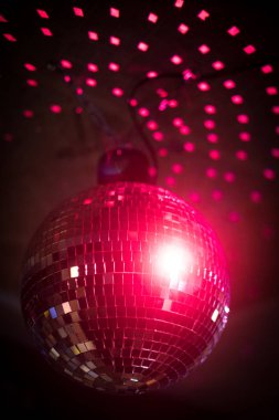 Shiny disco ball in a night club