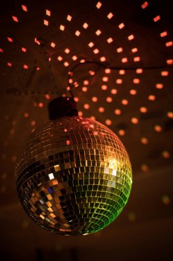 Shiny disco ball in a night club