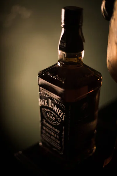 Bukarest Romania Februari 2020 Illustrativ Ledare Sköt Flaska Jack Daniels — Stockfoto