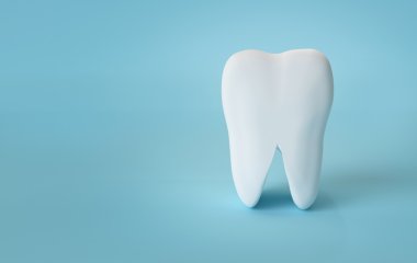 3d render, mavi bir arka plan diş