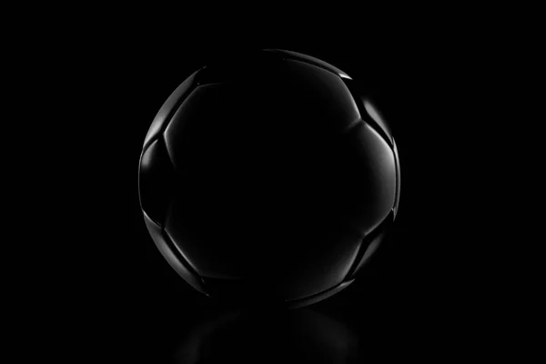Bola de futebol no fundo preto, 3d renderização — Fotografia de Stock
