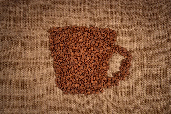 Tasse geformte Kaffeebohnen Textur — Stockfoto