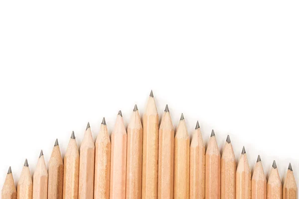 Bleistifte mit Kopierraum isoliert auf weißem Hintergrund, Bildungsrahmenkonzept. — Stockfoto