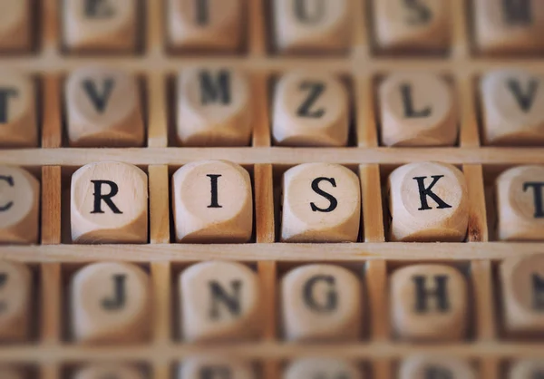 RISK word made with building blocks — Stock Photo, Image