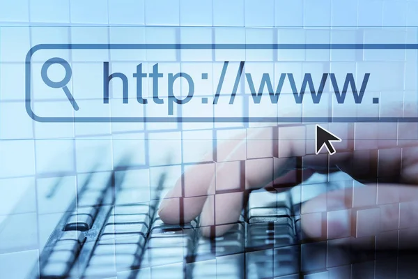 Internet concept, man surfing on browser — Stock Photo, Image