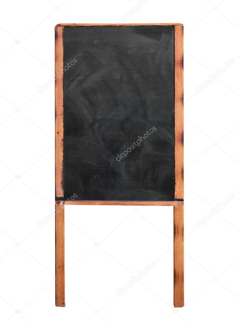 Blank menu blackboard outdoor display isolated with clipping path